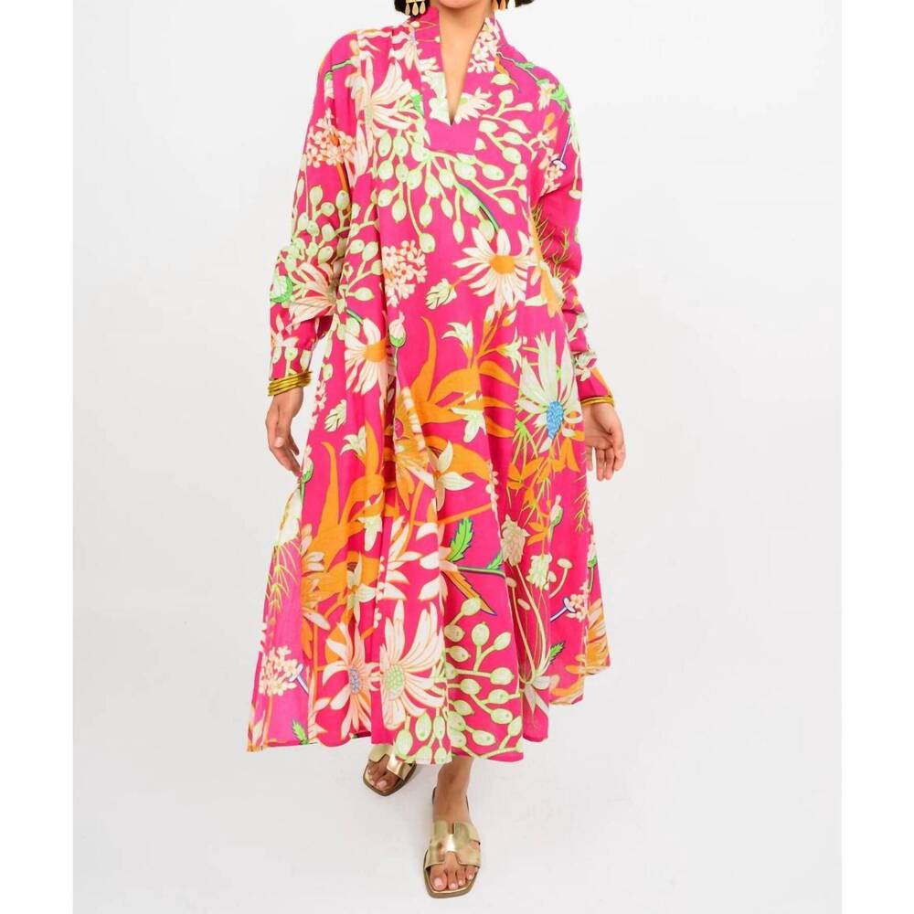 NEW IVY JANE women's patio floral maxi dress in pink